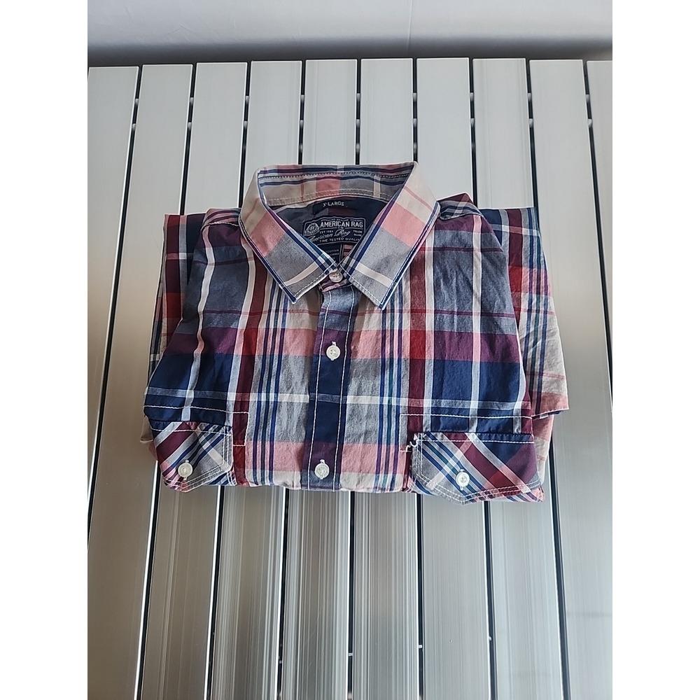 American Rag Long Sleeve Plaid Flannel Button Up Men's Cotton Shirt Size XL - Picture 9 of 9